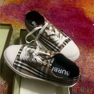 Burberry Checkered Sneakers with White Details
